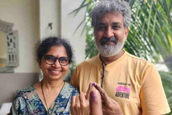 In Hyderabad, SS Rajamouli, his son, and his wife Rama cast ballots.