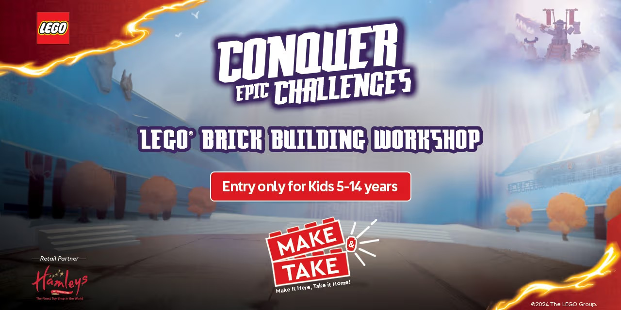 "Conquer Epic Challenges: LEGO Bricks Workshop at Hamleys, Chennai (Aug 30 - Sep 1, 2024)"