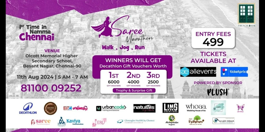 Saree Marathon 2024: Run for a Cause in Chennai on August 11