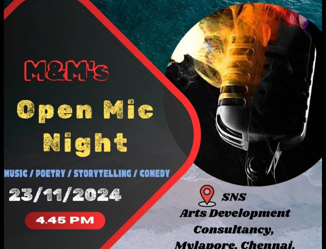 Open Mic Night | Nov 23, 2024 | SNS Arts, Chennai