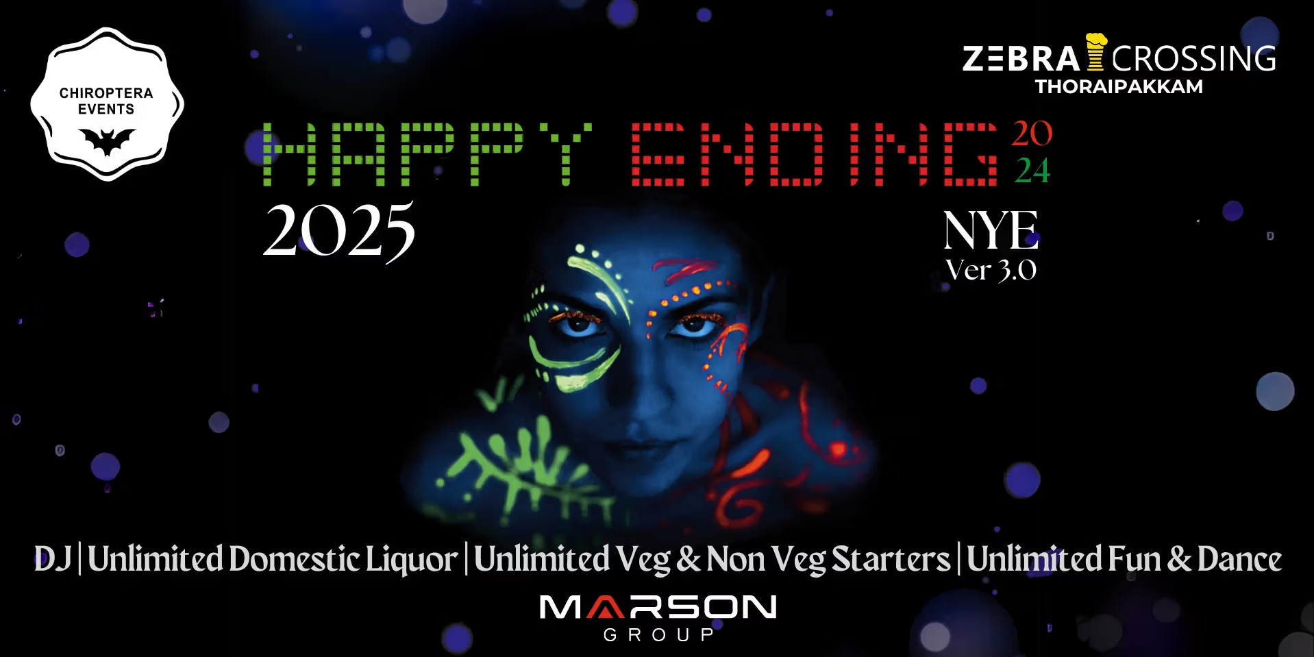 Happy Ending 2024 – NYE 2025 at Zebra Crossing Lounge, Chennai Dec 31