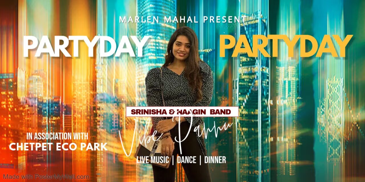 Srinisha Live Show with Naagin Band – Dec 25, 2024, Marlen Mahal, Chennai