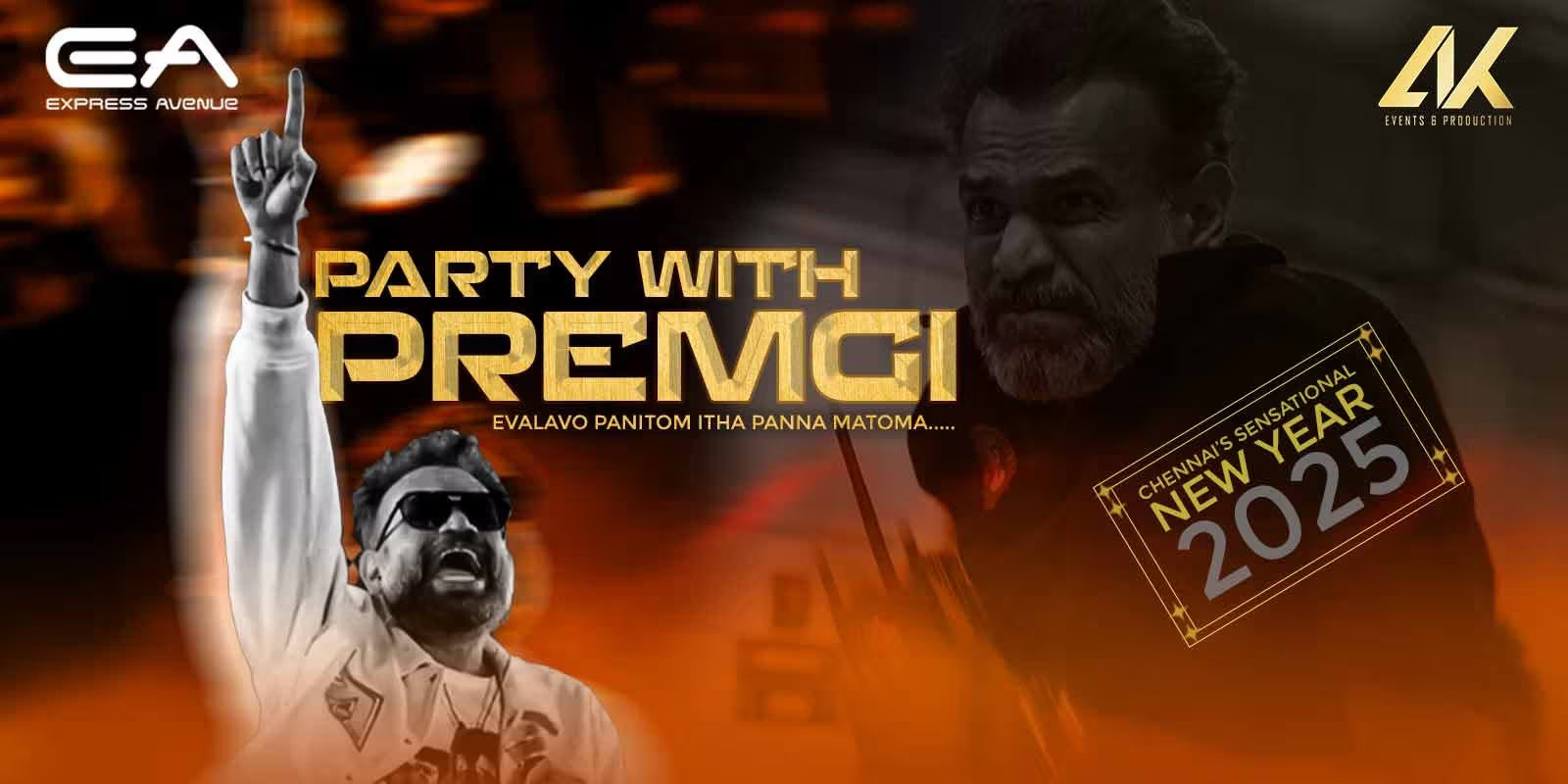 Party with Premgi – NYE Live Performance at Express Avenue, Chennai – 31 Dec 2024