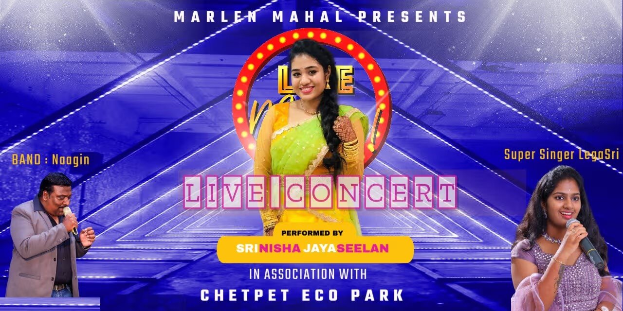 Srinisha Live Concert – Dec 25, 2024, Marlen Mahal, Chetpet, Chennai