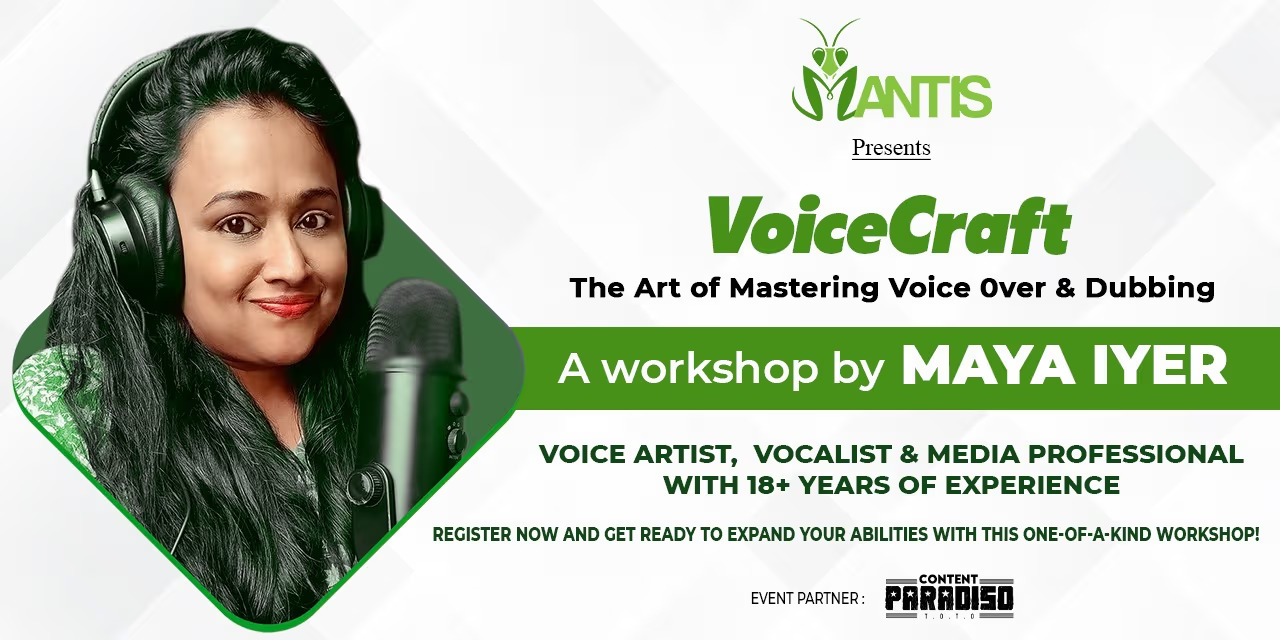 "VoiceCraft by Maya Iyer: Voiceover Masterclass in Chennai – Dec 8"