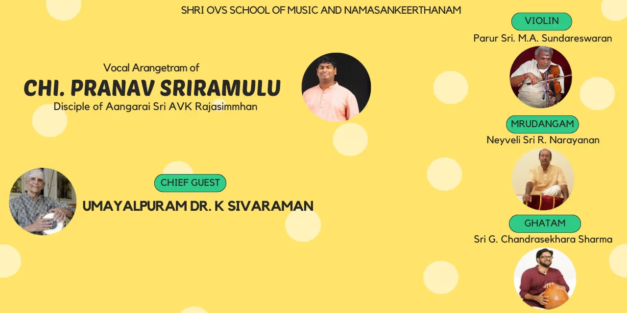 Arangetram of Chi. Pranav Sriramulu – Jan 4, 2025, Vani Mahal, Chennai